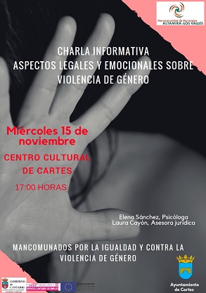 La Mancomunidad Altamira-Los Valles organiza la charla “Aspectos legales y emocionales sobre violencia de género”